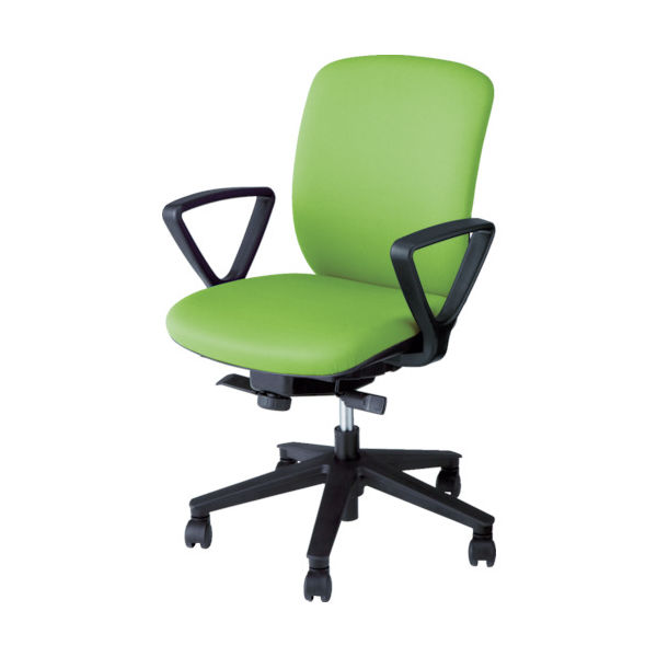 ナイキ NAIKI ワークチェアー ヴィアーレ VE型/背座:グリーン/布張り/肘付 VE511F-GR 1脚 453-2589（直送品）