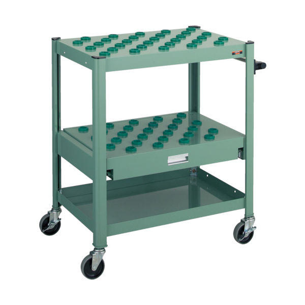 トラスコ中山 TRUSCO TCW型ツーリングワゴン #30X57個 スライド棚型 緑 TCW-T302CA GN 1台 461-4470（直送品）