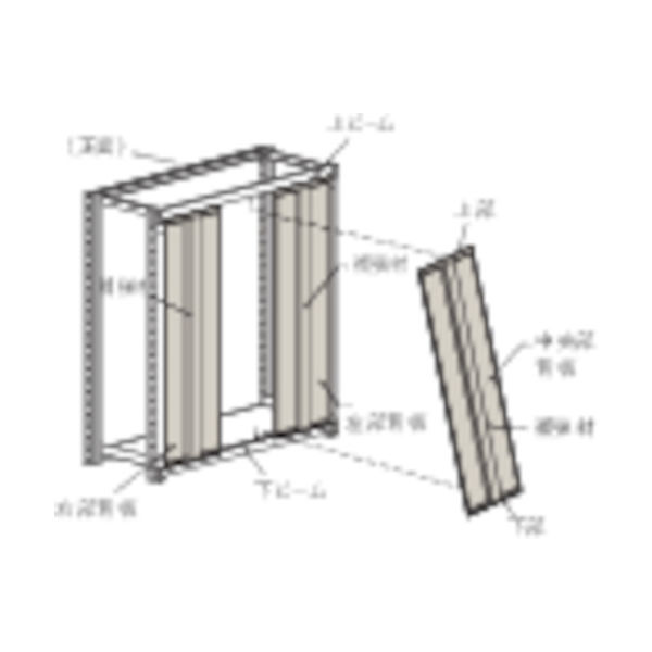 トラスコ中山 TRUSCO M2型棚用はめ込み式背板 W1500XH1800 ネオグレー SM2-65 NG 1組(1個) 461-4411（直送品）