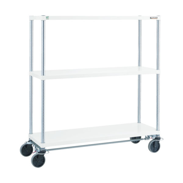 TRUSCO フェニックスラック 1200X600 U車輪4輪S付 W色 抗菌粉体塗装 PER-3463-U125-B4-W 1台(1個)（直送品）