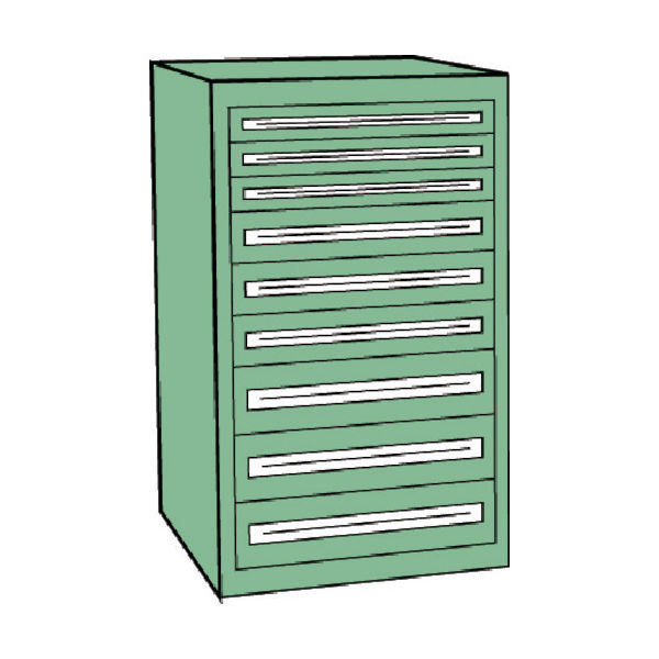 トラスコ中山 TRUSCO VE9S型中量キャビネット 880X550XH1200 引出9段 VE9S-1207 1台(1個)（直送品）