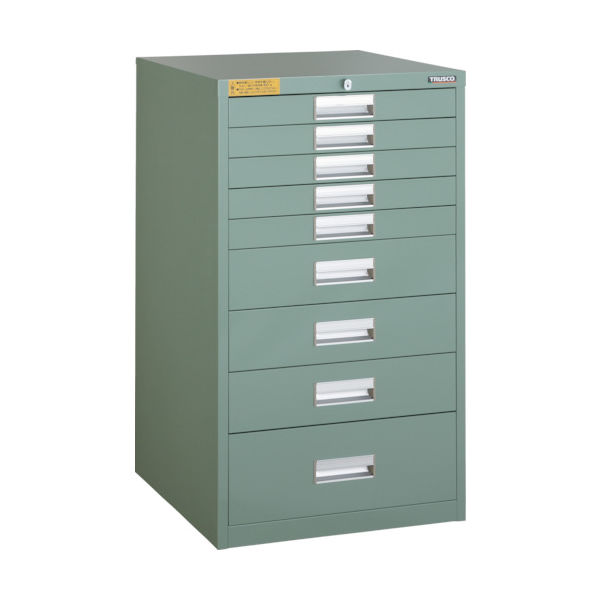 トラスコ中山 TRUSCO LVE型キャビネット500X550XH880 引出9段 LVE-885 1台(1個) 252-3892（直送品）