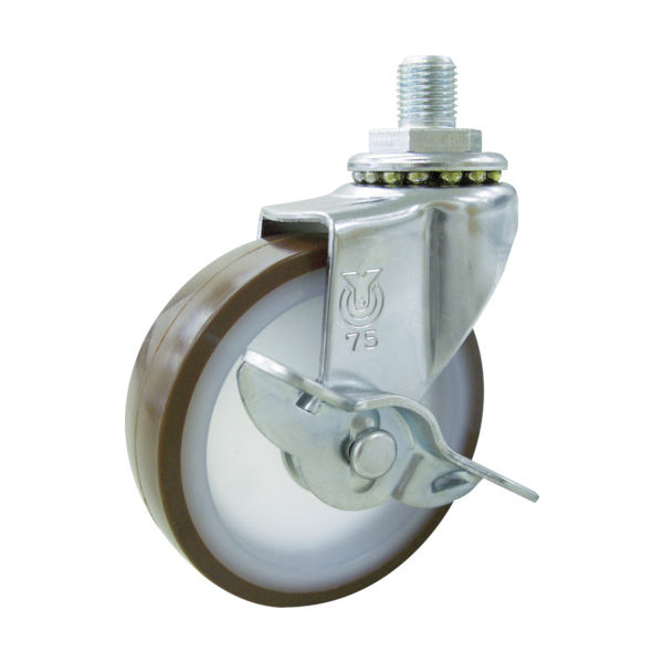 トラスコ中山 TRUSCO V型ステンレスワゴン用キャスター ET-75URS(M12X14) 1個 457-2050（直送品）