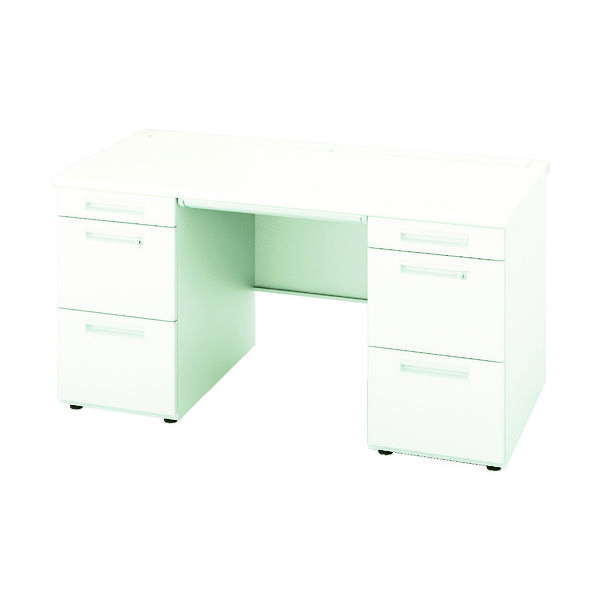 NAIKI 両袖デスク XEHH型/天板:ホワイト 本体:クリアーホワイト/W1400×D700×H720 XEHH147GG-WH（直送品）