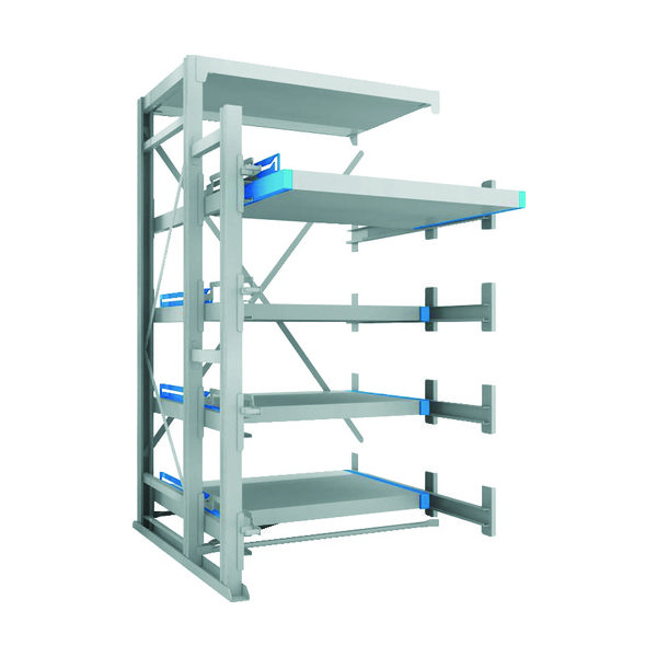 トラスコ中山 TRUSCO フルスライダーラック スライド4段 スチール板付 連結 NSFP-24-4R 1台(1個) 286-9993（直送品）