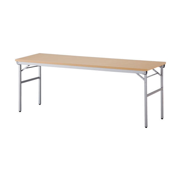 アイリスチトセ 折畳みテーブル ワイドタイプ 棚無 奥行600mm ナチュラル OTNK-1860-N 1台 829-1597（直送品）