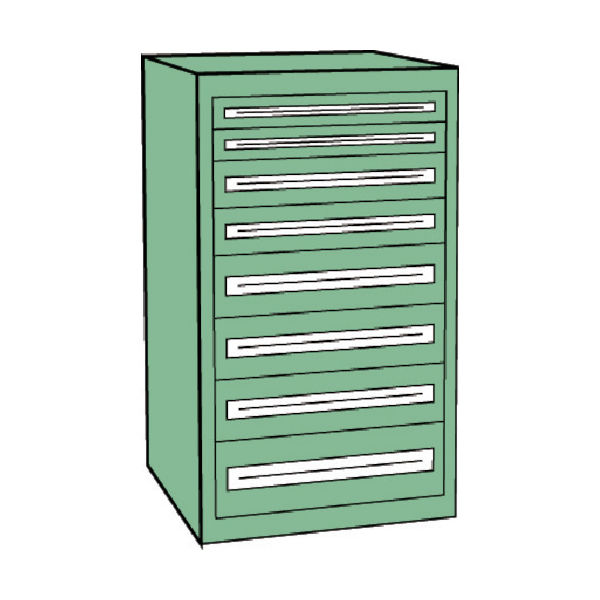 トラスコ中山 TRUSCO VE7S型中量キャビネット 700X550XH1200 引出8段 VE7S-1208 1台(1個)（直送品）