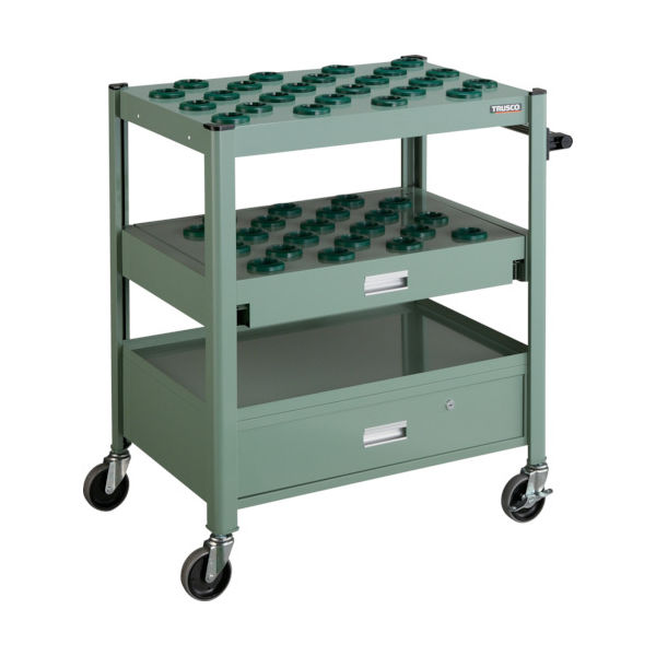 トラスコ中山 TRUSCO TCW型ツーリングワゴン #40X45個 スライド棚引出し付 緑 TCW-T402DC GN 1台（直送品）