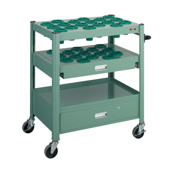 トラスコ中山 TRUSCO TCW型ツーリングワゴン #50X33個 スライド棚引出し付 緑 TCW-T502DC GN 1台（直送品）