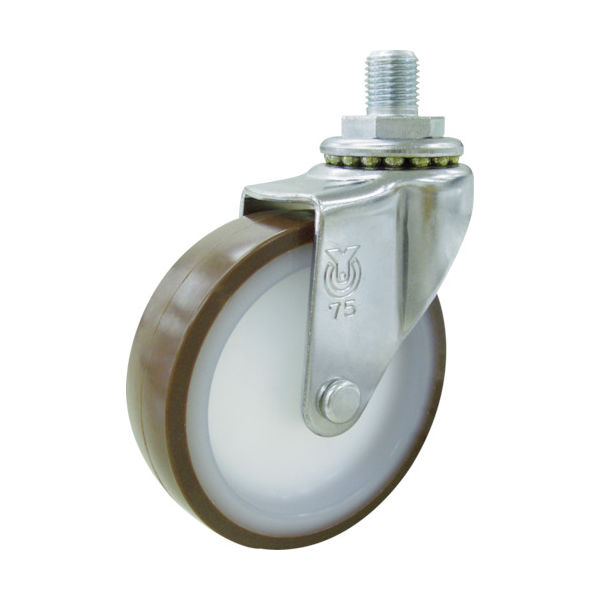 トラスコ中山 TRUSCO V型ステンレスワゴン用キャスター ET-75UR(M12X14) 1個 457-2041（直送品）
