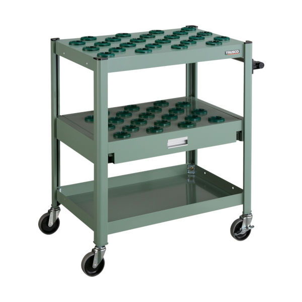 トラスコ中山 TRUSCO TCW型ツーリングワゴン #40X45個 スライド棚型 緑 TCW-T402CA GN 1台 461-4534（直送品）