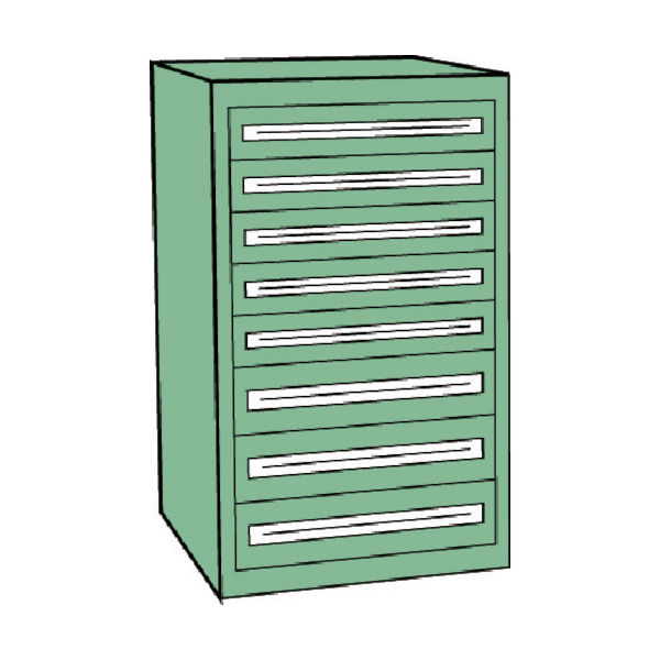 トラスコ中山 TRUSCO VE9S型中量キャビネット 880X550XH1200 引出8段 VE9S-1205 1台(1個)（直送品）