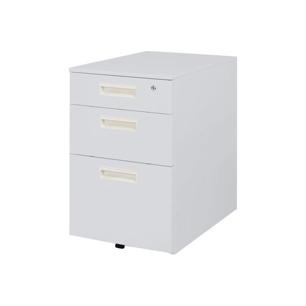 Netforce ワゴン 3段 鍵付 幅395×奥行550×高さ616 ニューグレー キャスター付 1台（直送品）