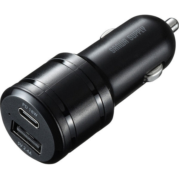 サンワサプライ USB Power Delivery対応カーチャージャー（2ポート・30W） CAR-CHR76PD 1個（直送品）