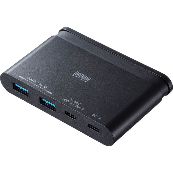 USBハブ　USB3.2Gen2　USB-C　Type-C×2、USB3.2Gen2×2　USBポート　USB-3TCH17BK　サンワサプライ　1個（直送品）