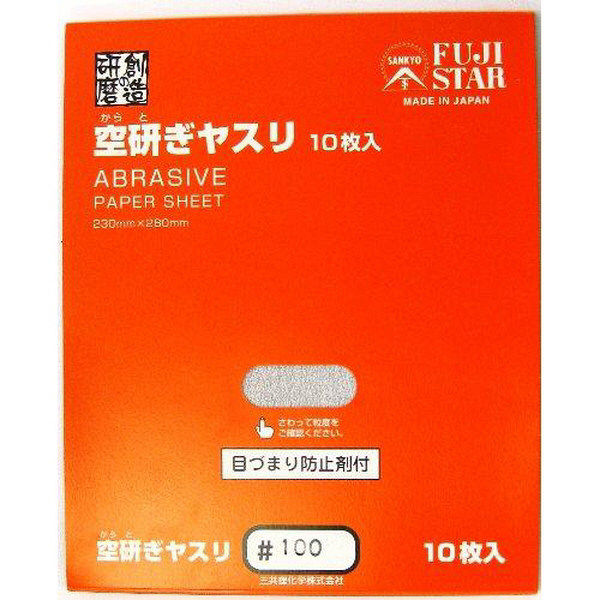 空研ぎヤスリ 10枚入り #100 028353 三共理化学（直送品）