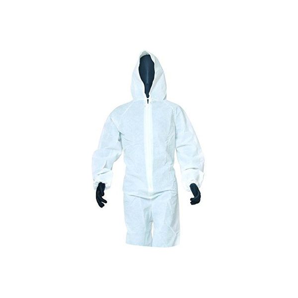 不織布作業衣 つなぎ白色 BNW-A 3Lサイズ（直送品）