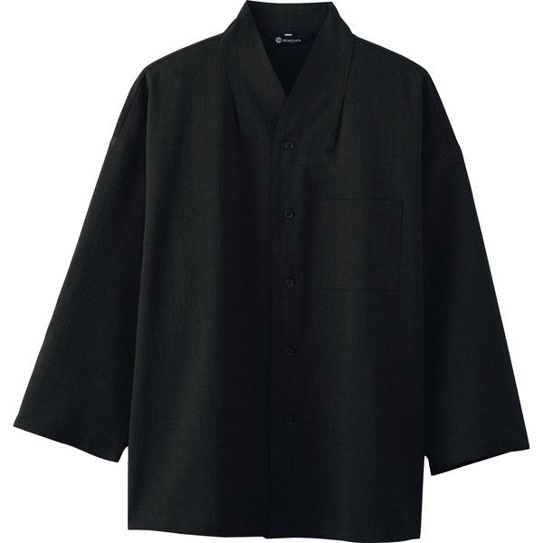 チトセ 和風シャツ（八分袖）[男女兼用] DN8501_C-9墨黒_L（取寄品）