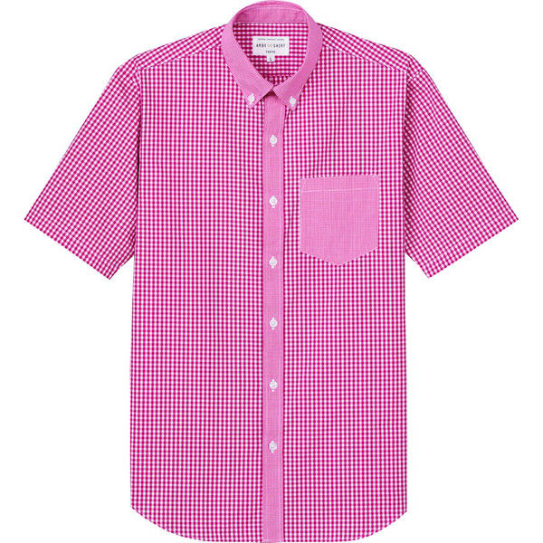 チトセ ボタンダウンシャツ（半袖）[男女兼用] EP8534_C-2レッドチェック_M（取寄品）