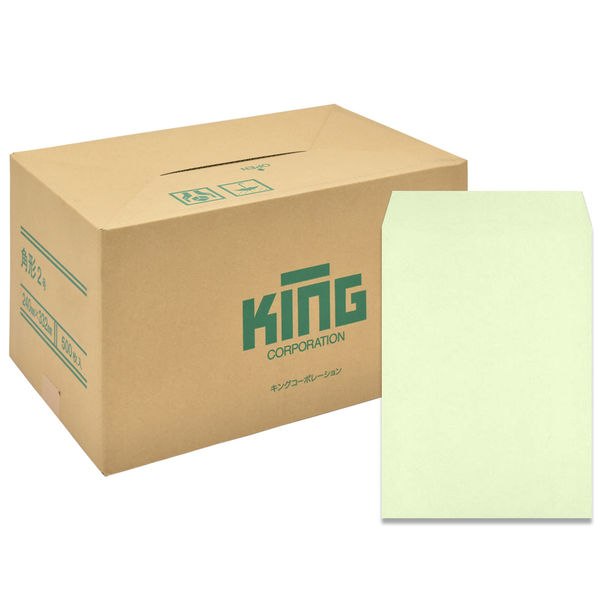 キングコーポレーション 角形2号 100g スミ貼ウグイス 080431 1箱（500枚入）（直送品）