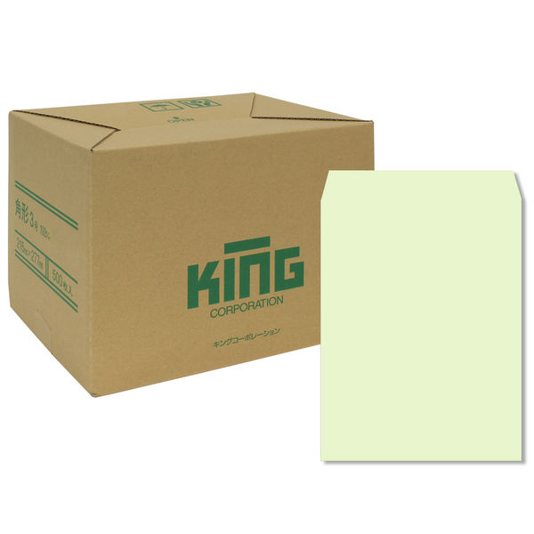 キングコーポレーション 角形3号 100g スミ貼ウグイス 080531 1箱（500枚入）（直送品）