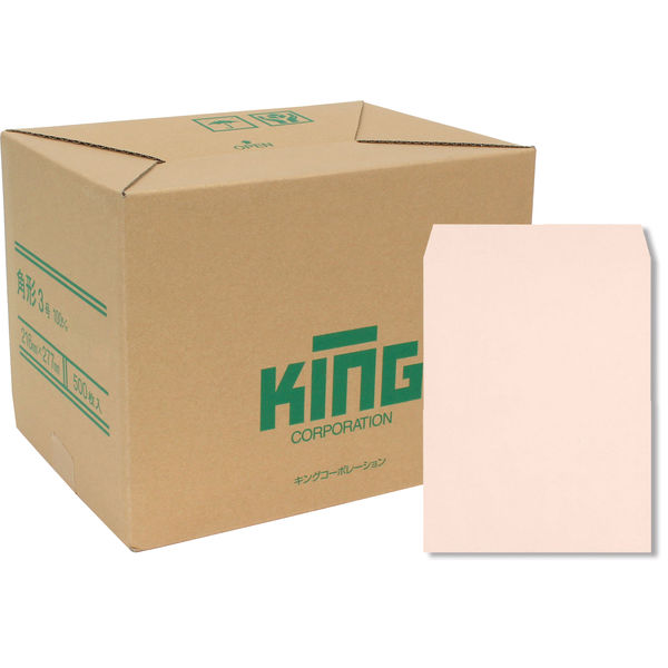 キングコーポレーション 角形3号 HIソフトカラーピンク 160302 1箱（500枚入）（直送品）