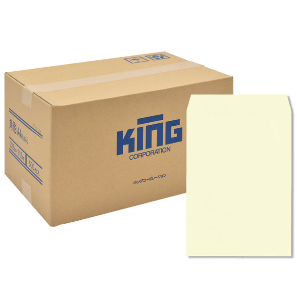 キングコーポレーション 角A4 Vカラー クリーム85g/平方m スミ貼 011015 1箱（500枚入）（直送品）