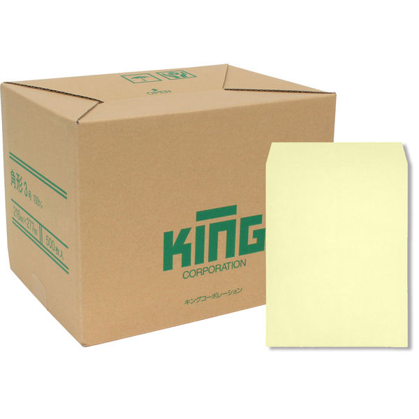 キングコーポレーション 角形3号 HIソフトカラークリー ム 160309 1箱（500枚入）（直送品）