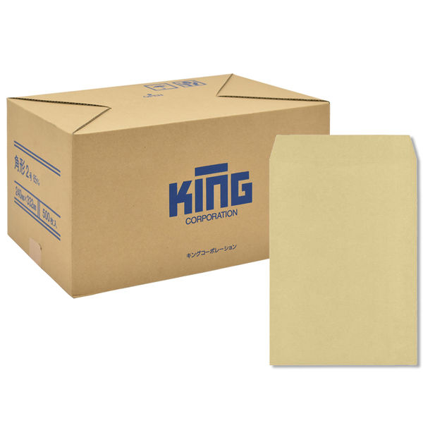 キングコーポレーション 角形2号 85g RC-100％ 180304 1箱（500枚入）（直送品）