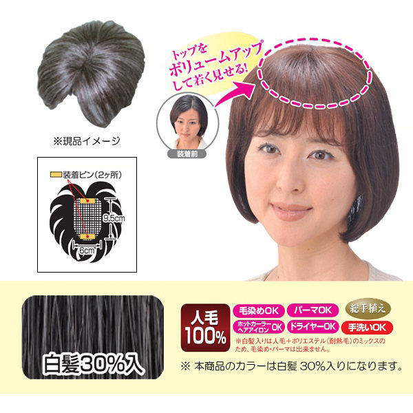 ソシエ・城ノ内 モアヘアピース MH-10 白髪30％ 4560205150789（取寄品）