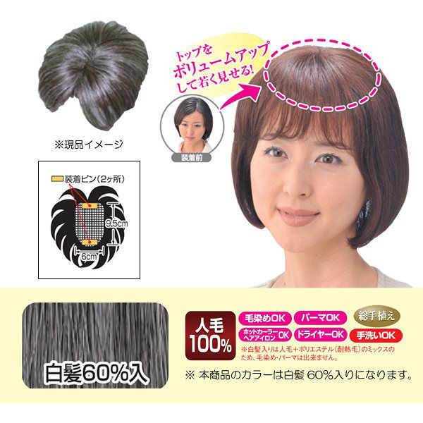 ソシエ・城ノ内 モアヘアピース MH-10 白髪60％ 4560205150796（取寄品）