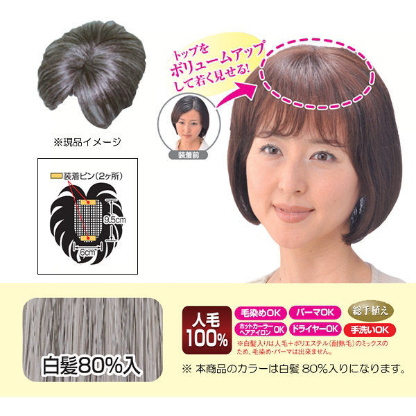 ソシエ・城ノ内 モアヘアピース MH-10 白髪80％ 4560205150864（取寄品）