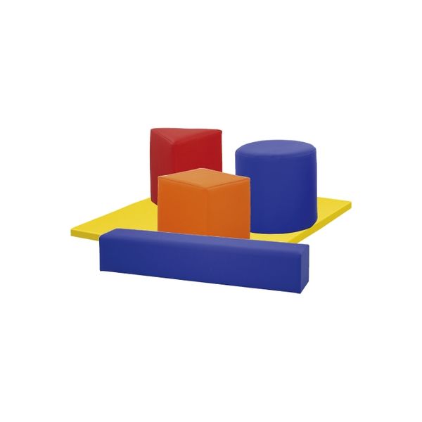 キッズコーナー用スツール マット 水色 23-6721-0206 松吉医科器械（直送品）