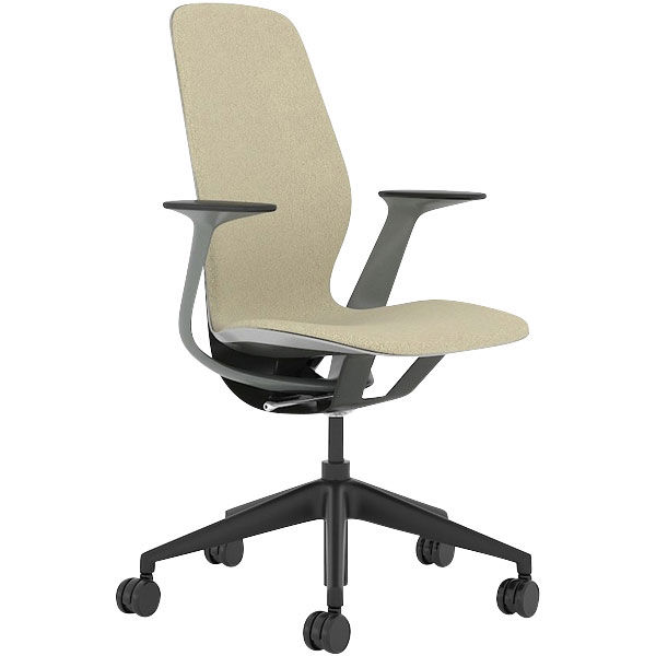 くろがね工作所 Steelcase SILQチェア アーム付 プラチナ/マール グレージュ 418A000PM-F2（5W47） 1脚（直送品）