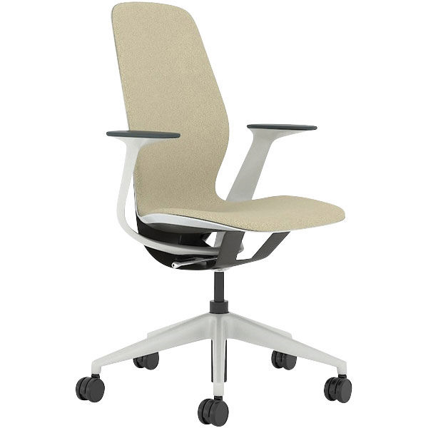 くろがね工作所 Steelcase SILQチェア アーム付 シーガル/カーボンメタリック グレージュ 418A000SC-F2（5W47） 1脚（直送品）