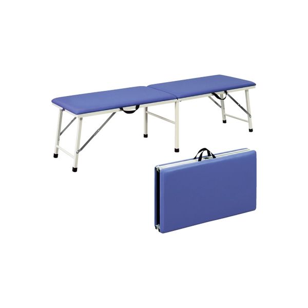 【軒先渡し】高田ベッド 折りたたみ式ポータブルベッド(有孔) ビニルレザーグレー 24-2041-0009 1台（直送品）