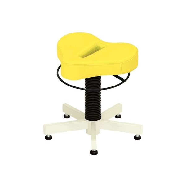 【軒先渡し】高田ベッド ドクターチェア(プロスツール) ビニルレザーイエロー 24-2244-0108 1台（直送品）
