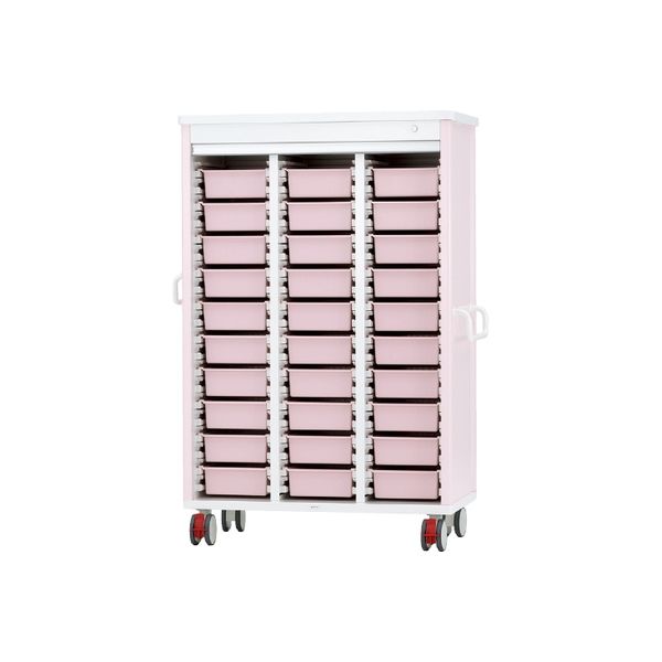 ケルン ミキシングカート（30床用）鍵付 ピンク 24-5216-0002（直送品）