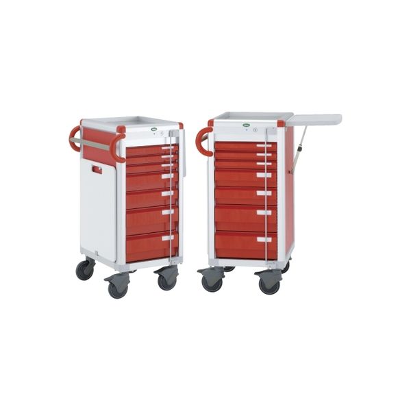 救急カート（ガラス天板） ブルー 23-3301-0102 サカセ化学工業（直送品）