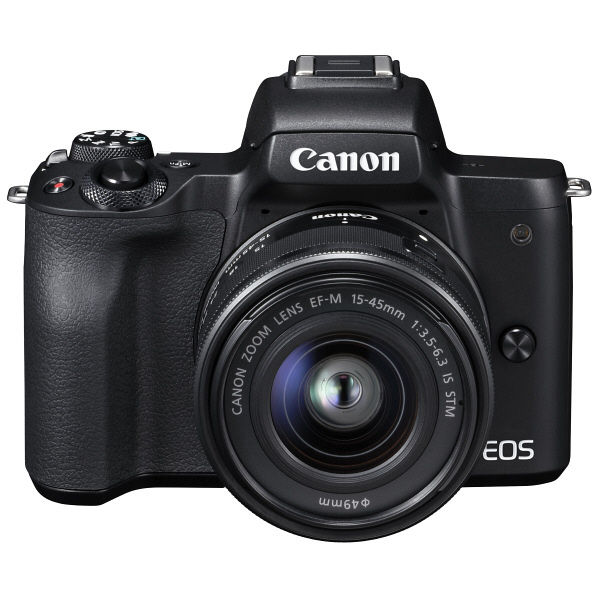 キヤノン Canon ミラーレス一眼 ブラック EOS KISS M ダブルズームキット 2410万画素 APS-C Wi-Fi対応