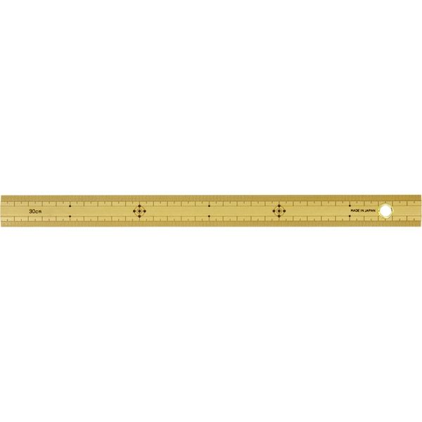 シンワ測定 竹製ものさし 30cm 上下段1mmピッチ ハトメ付 71760（直送品）