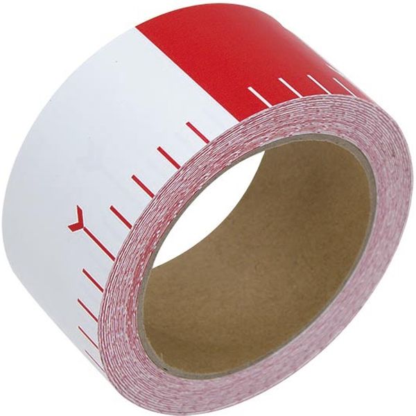 シンワ測定 貼付ロッド 合成紙製 50mm×25m 赤白20cm間隔 78192（直送品）