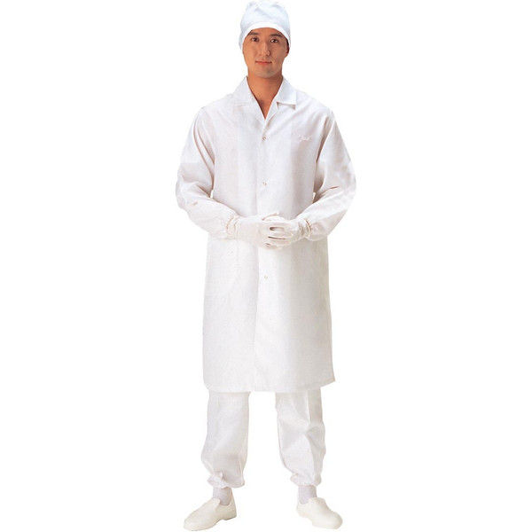 ケニス 白衣（クリーンルーム用） 7203B 男性用サイズL白 33320541（直送品）