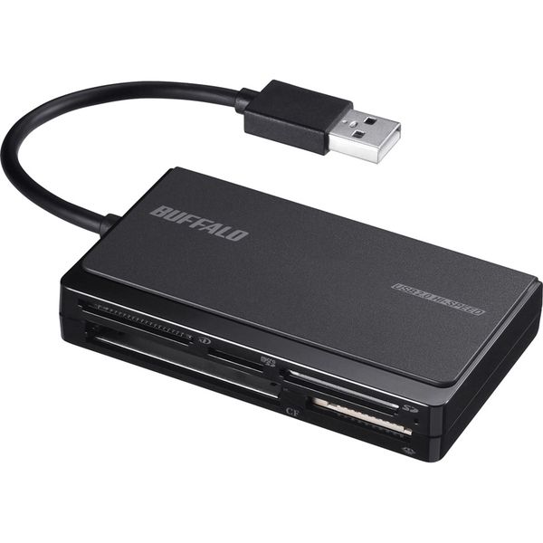 バッファロー USB2.0 マルチカードリーダー UHSーI対応 BSCR500U2BK 1台（直送品）