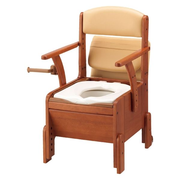☆木製トイレ きらくコンパクト肘掛はねあげリッチェル ポータブルトイレ 介護椅子