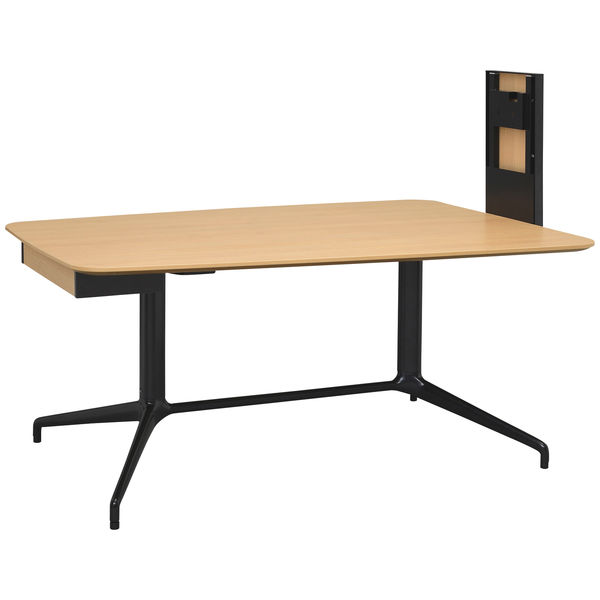 【組立設置込】FURSYS Be Conn 台形天板テーブル ロー ディスプレイスタンド・引出付 幅1600×奥行1100×高さ720mm 1台（取寄品）
