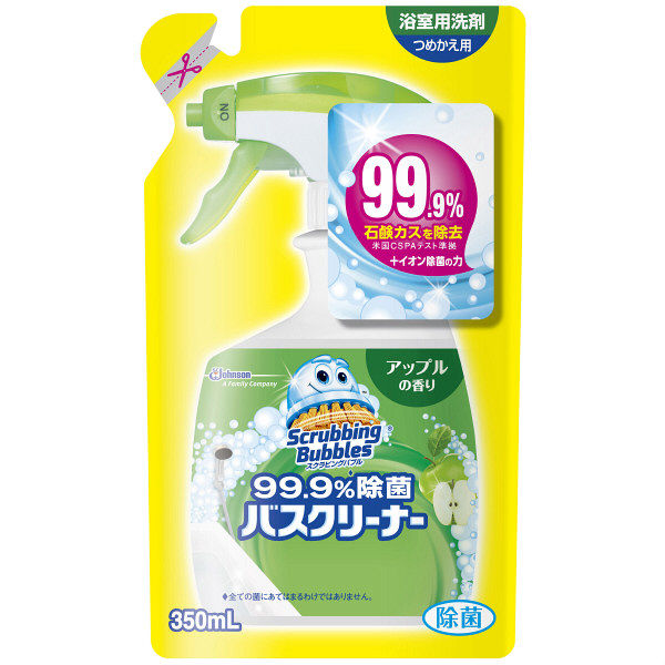 スクラビングバブル お風呂掃除 99.9%除菌バスクリーナー アップルの香り 詰め替え用 350mL 1箱（18個入）  ジョンソン