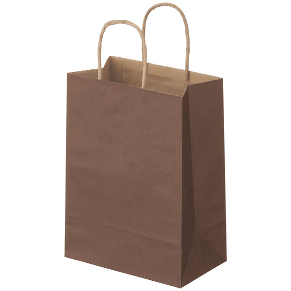 スーパーバッグ 丸紐 ニュアンスカラー手提紙袋 S（幅200×高さ270×マチ幅120ｍｍ） ウォームブラウン 1袋（50枚入）【紙袋】