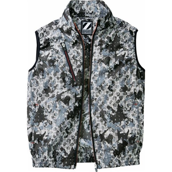 自重堂 制服百科 空調服ベスト（服単品） ブラックカモフラ EL 74060（直送品）