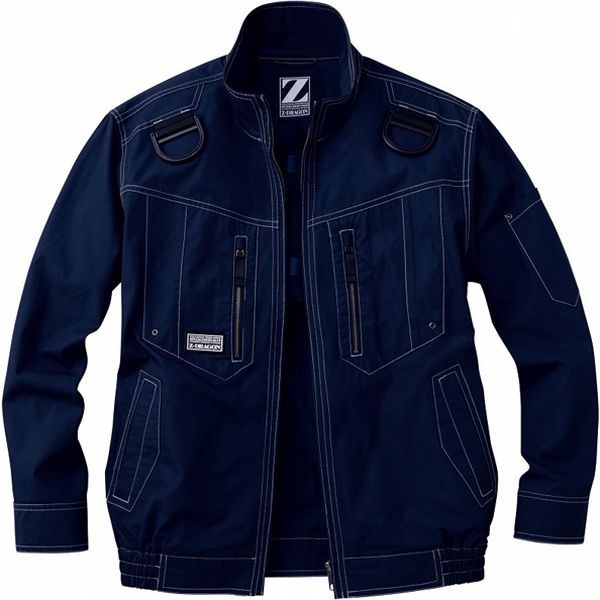 自重堂 制服百科 空調服長袖ブルゾン（服単品） ネービー L 74110（直送品）